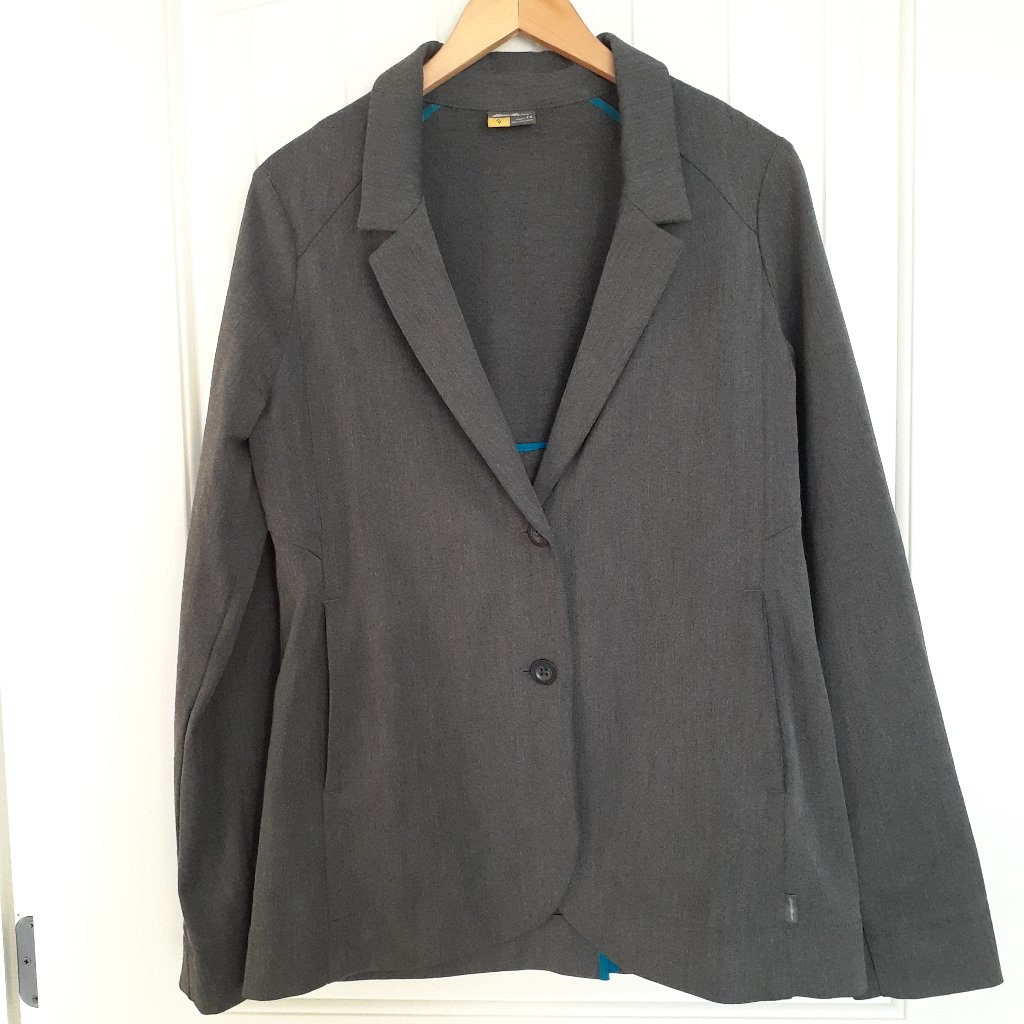 Eddie Bauer Women's Travex Travel 2-Button Blazer Gray Size 8t Tall
